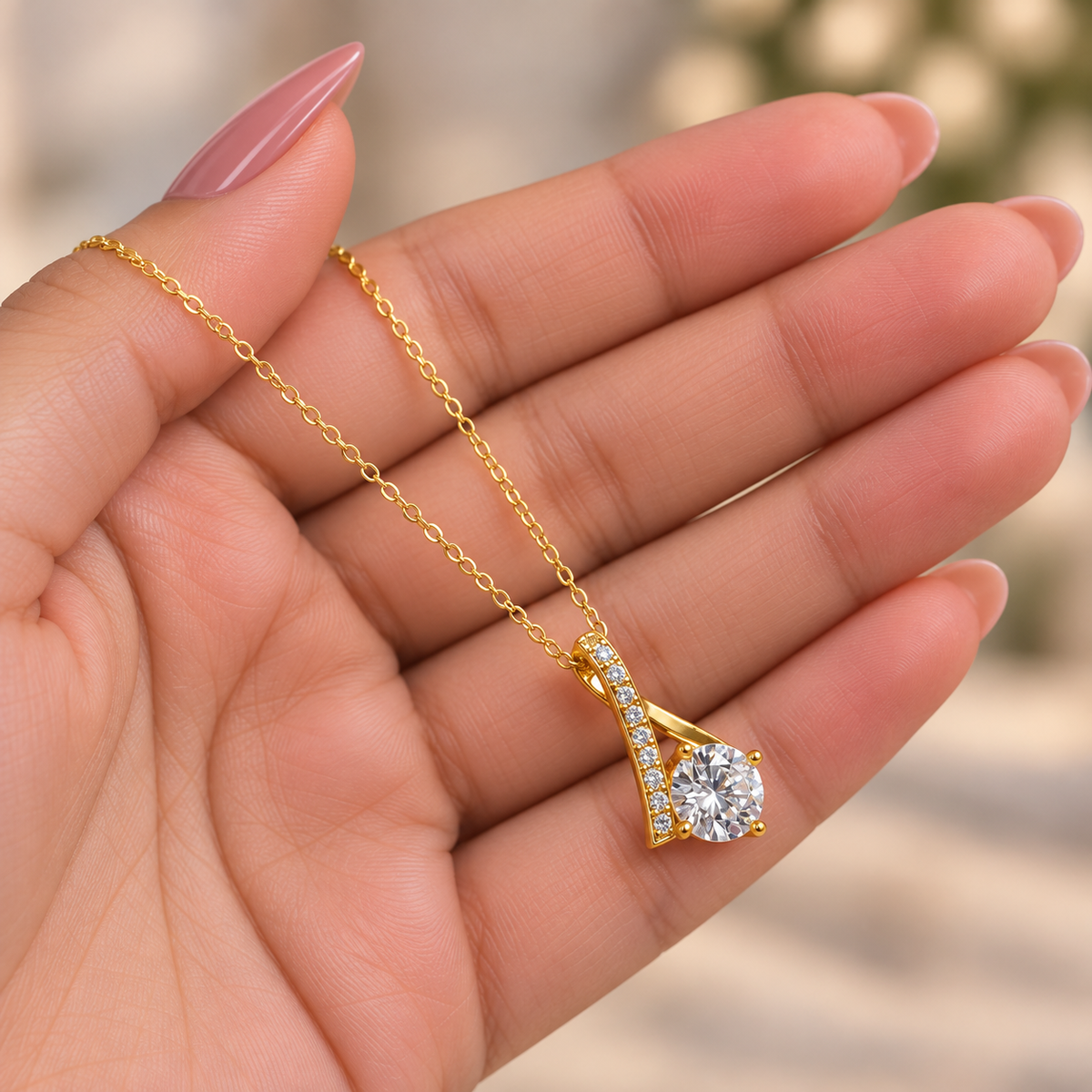 Radiance Zircon Pendant Necklace