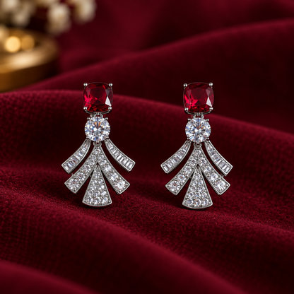 Imperial Ruby Deco Earrings