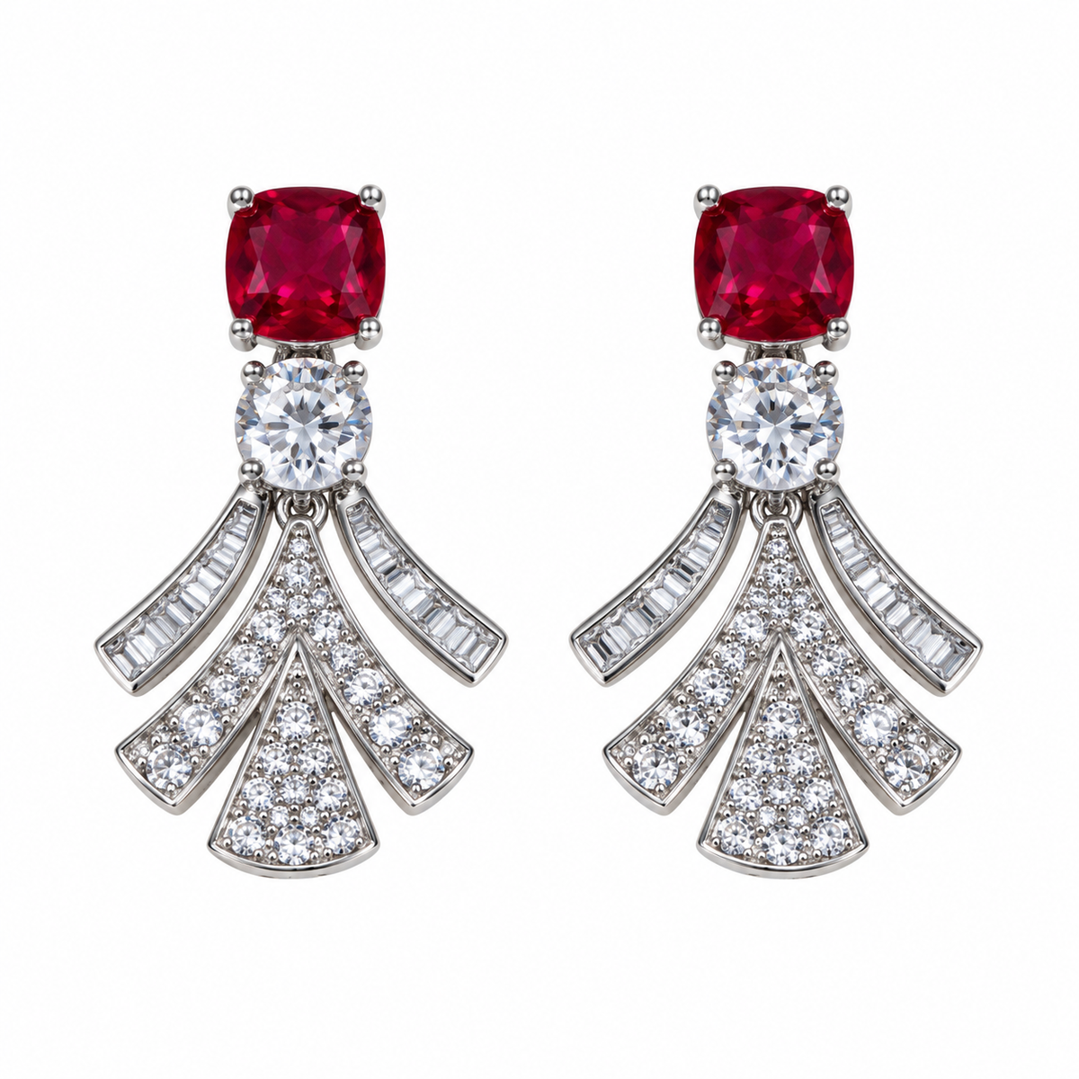 Imperial Ruby Deco Earrings