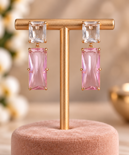 Blush Crystal Duo Earrings