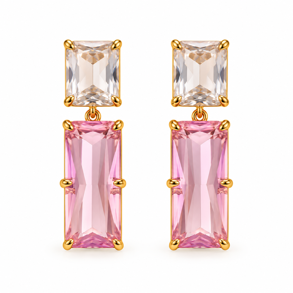 Blush Crystal Duo Earrings
