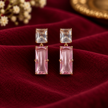 Blush Crystal Duo Earrings