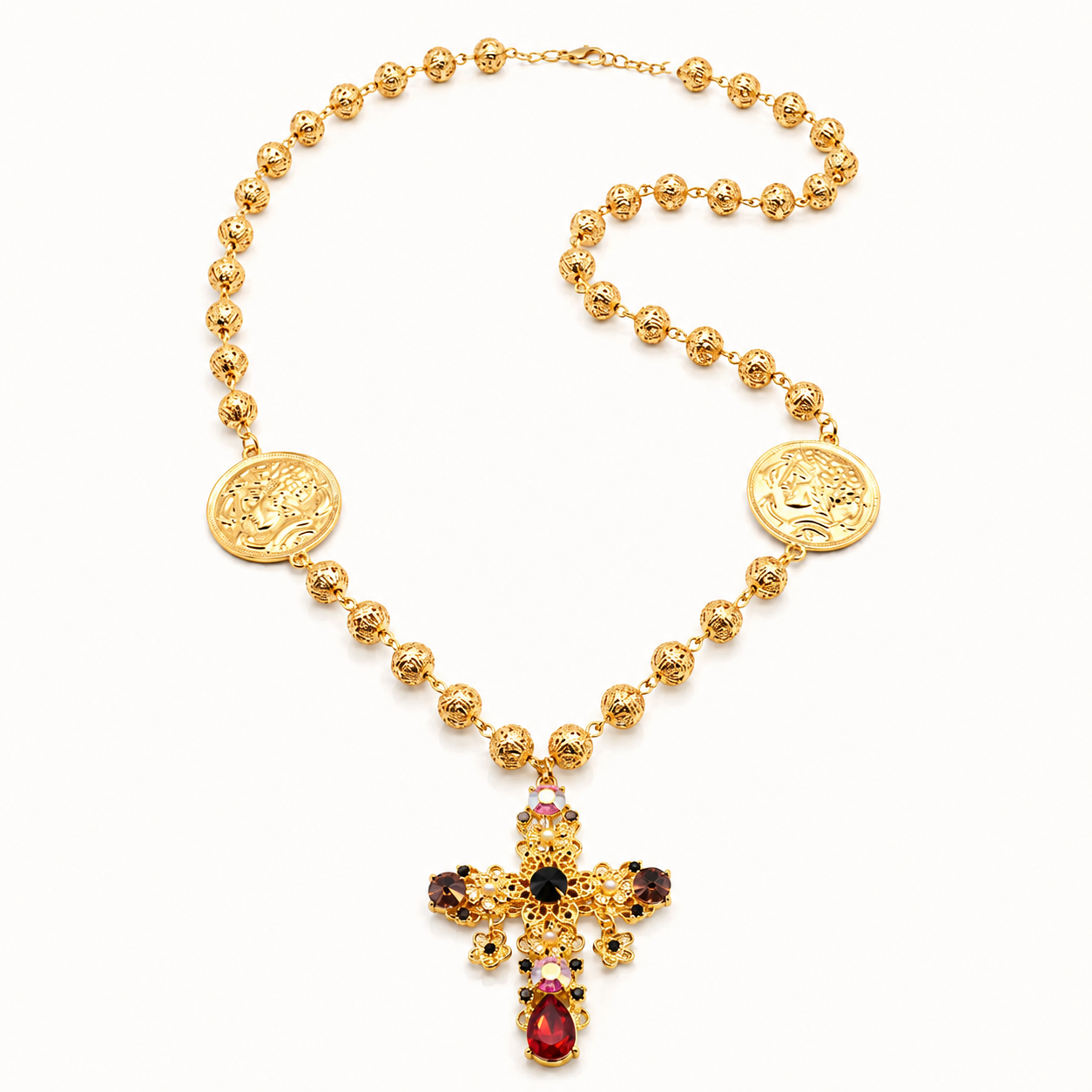 Retro Cross Charm  Necklace