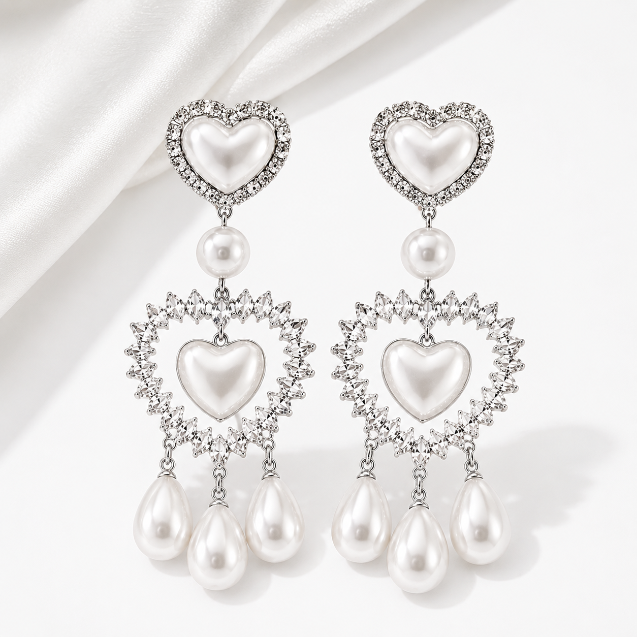 Pearl Love Cascade Earrings