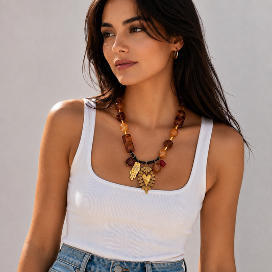 Amber Resin Glow Necklace