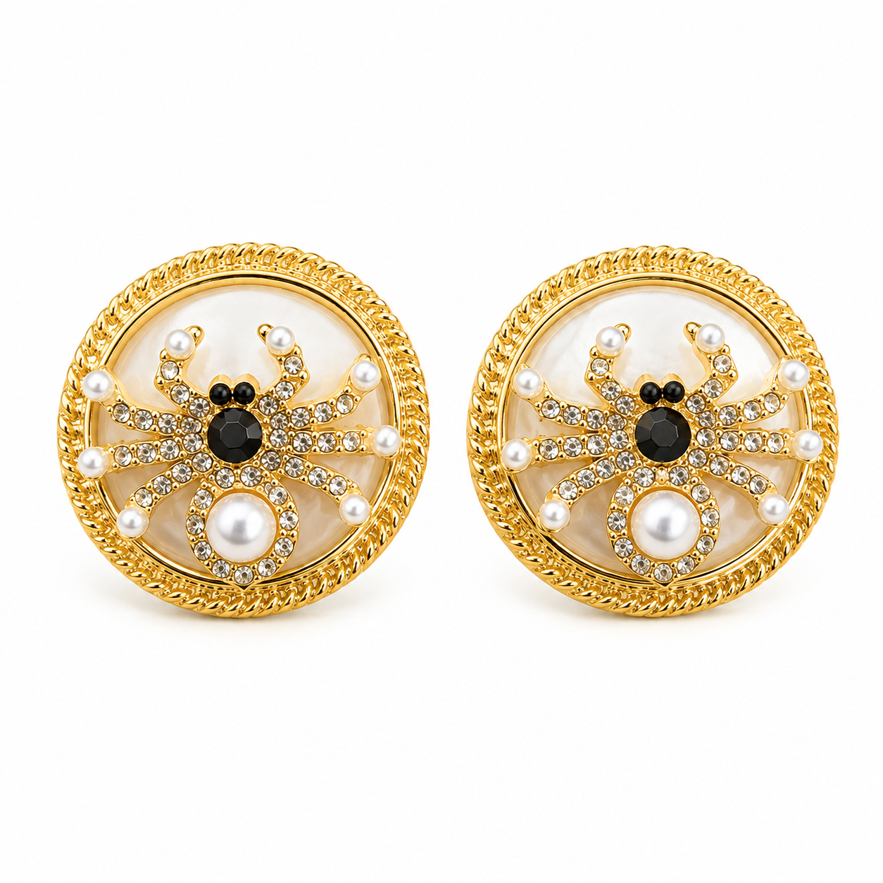 Gold Spider Earrings