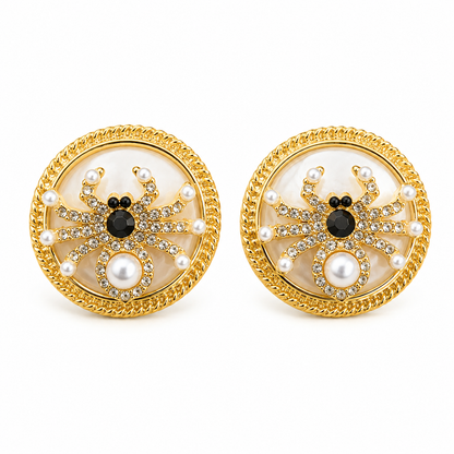 Gold Spider Earrings