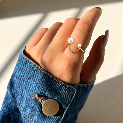 Celeste Dual Pearl Ring