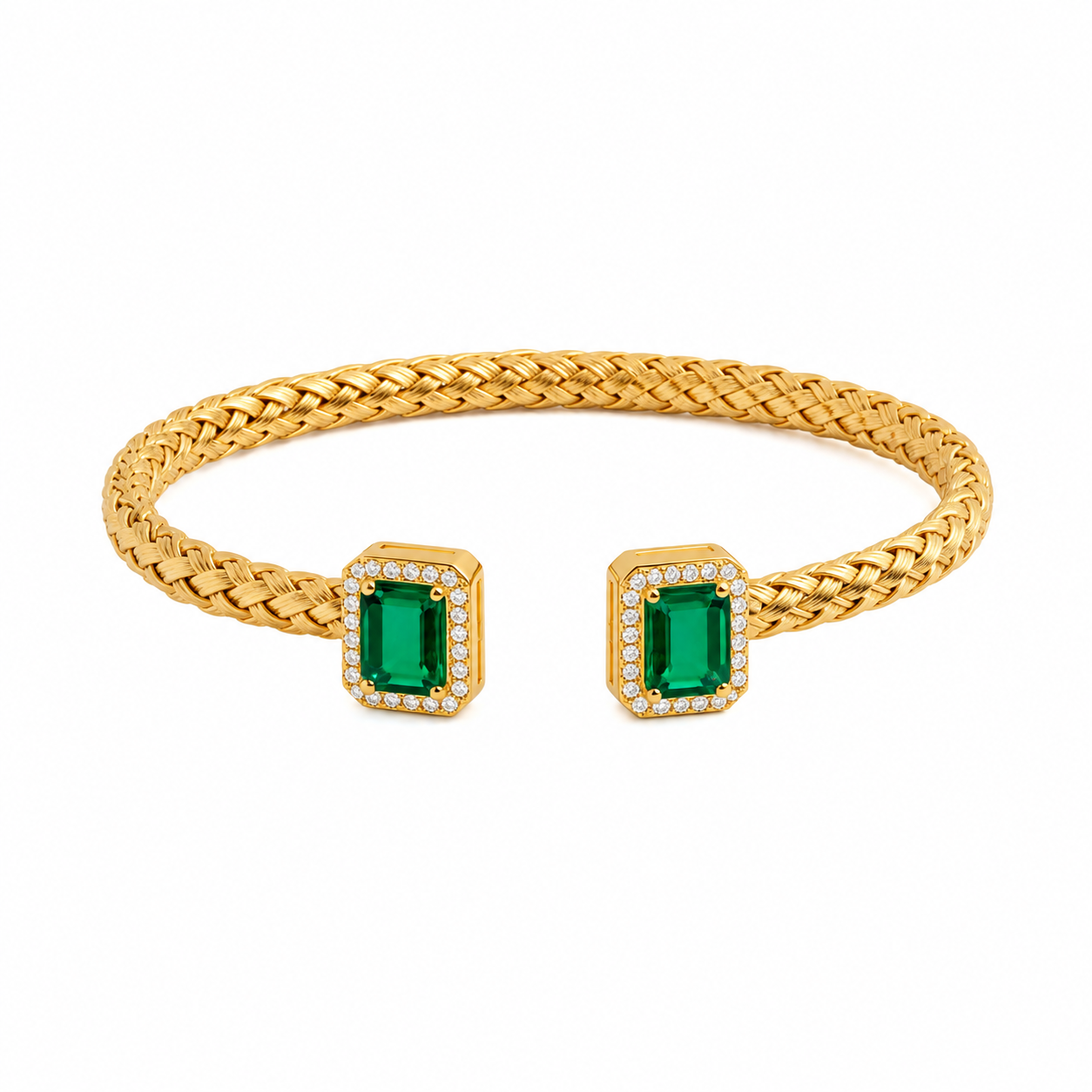 Emerald Edge Open Cuff Bracelet