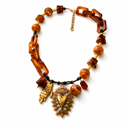 Amber Resin Glow Necklace