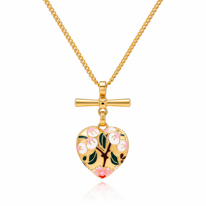Heart Shape Enamel Pendant Necklace