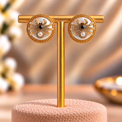Gold Spider Earrings