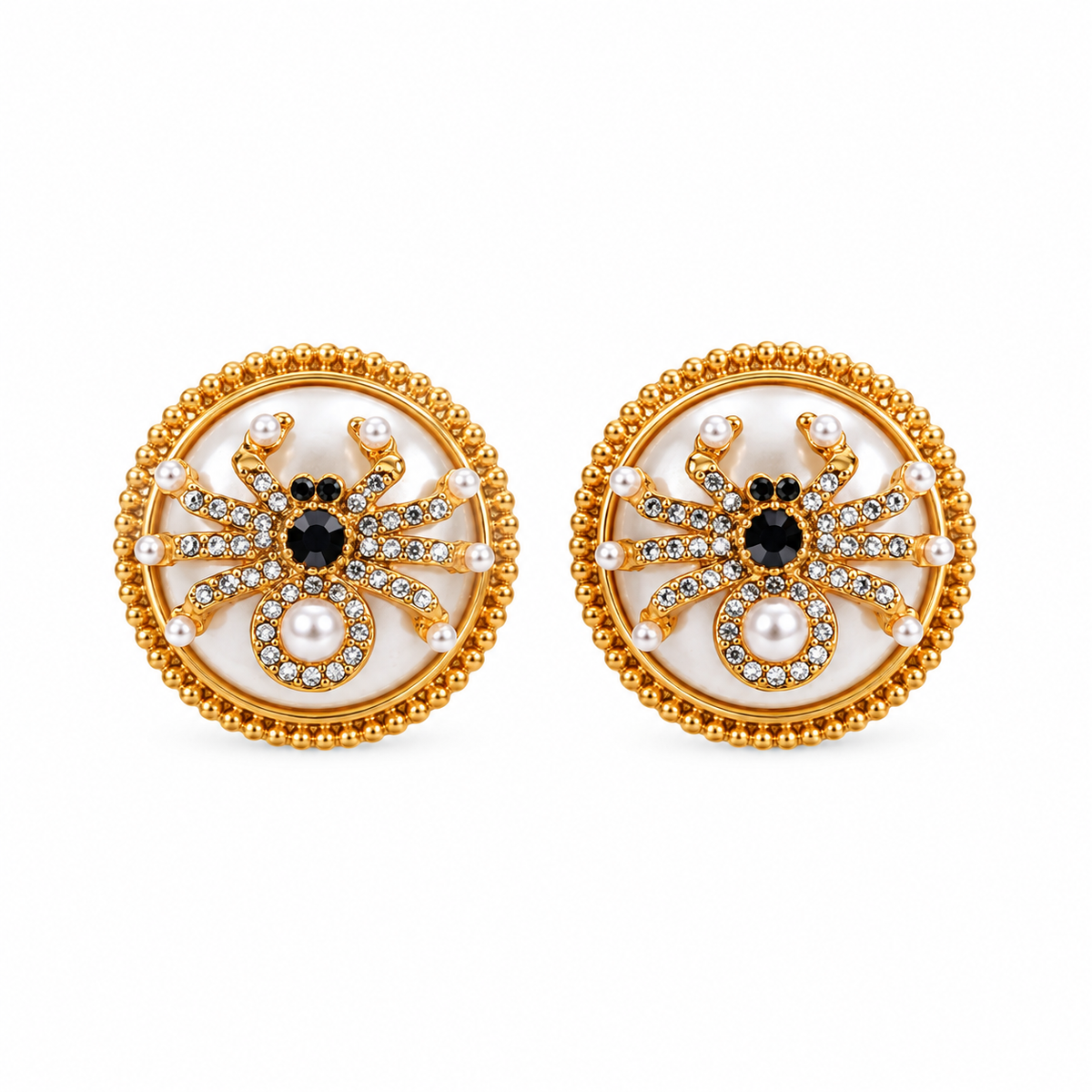 Gold Spider Earrings