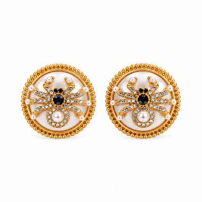 Gold Spider Earrings