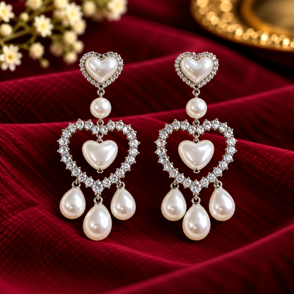 Pearl Love Cascade Earrings