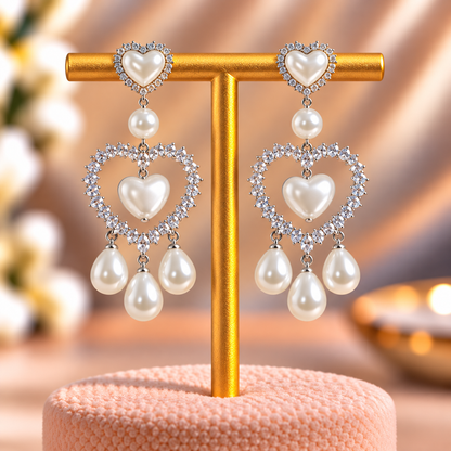 Pearl Love Cascade Earrings