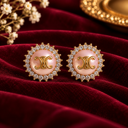 Blush Emblem Studs Earrings