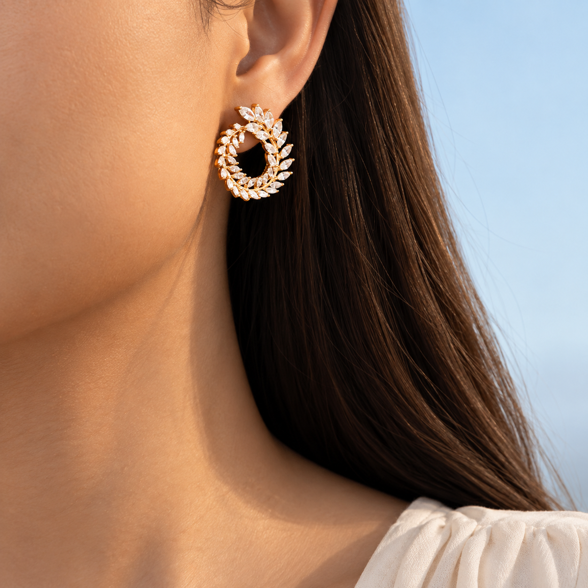 Celeste Laurel Zircon Earrings