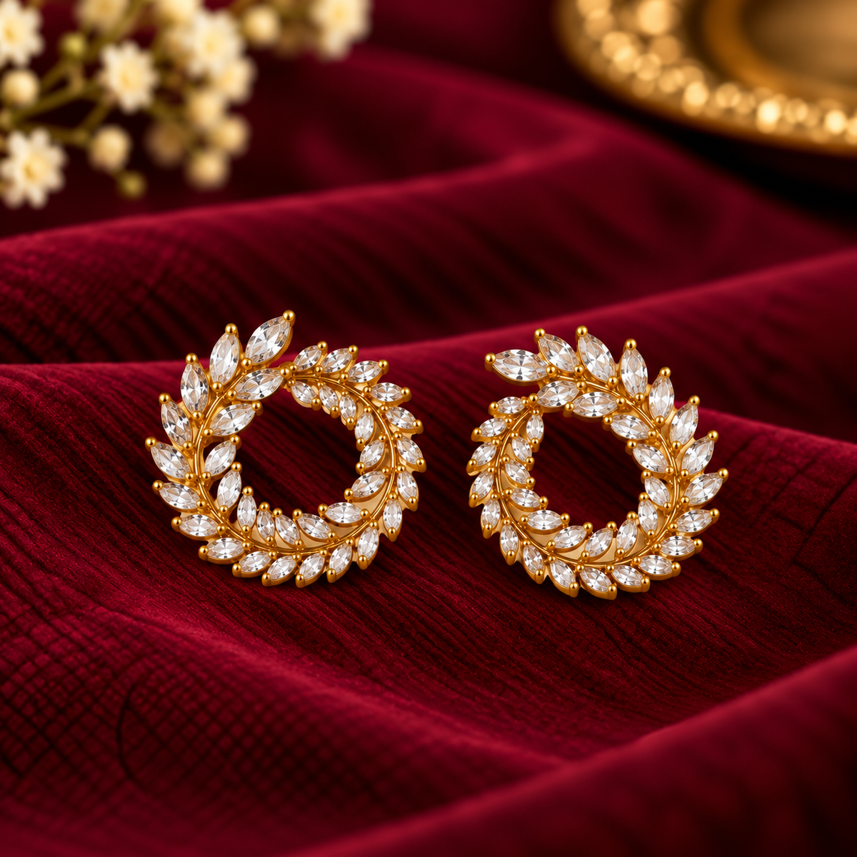Celeste Laurel Zircon Earrings