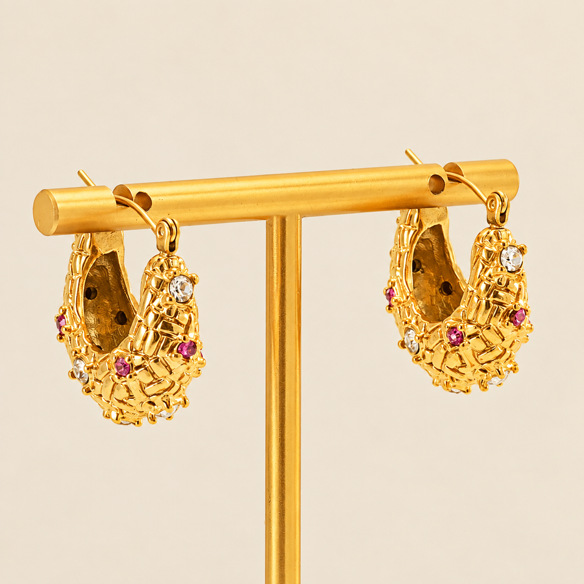 Royal Bloom Multicolor Hoop Earrings