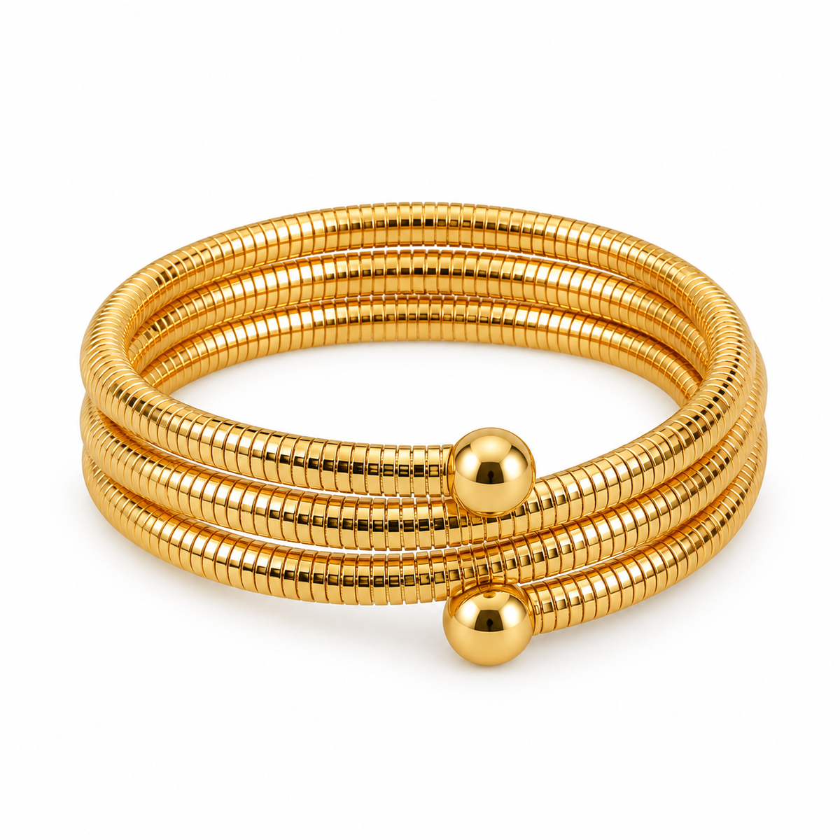 Golden Coil Orb Cuff