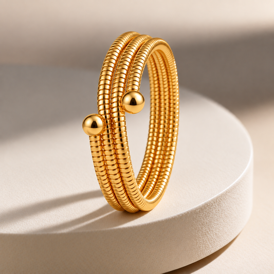 Golden Coil Orb Cuff