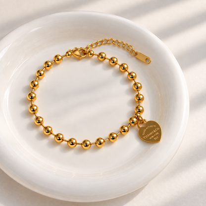 Golden Beaded Chain Bracelet