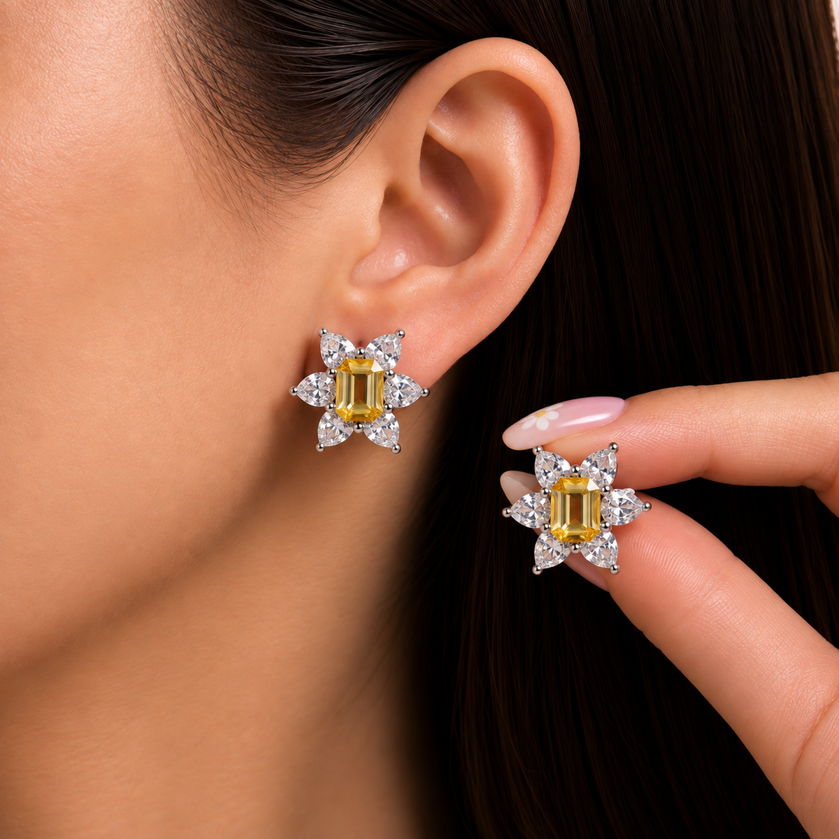 Bloom Crystal Stud Earrings