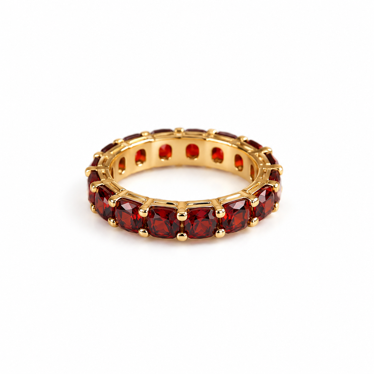 Garnet Glow Eternity Ring