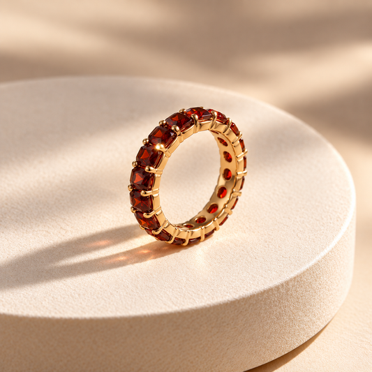 Garnet Glow Eternity Ring