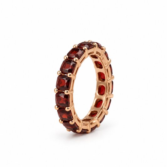 Garnet Glow Eternity Ring