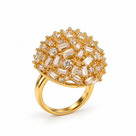 Golden Bloom Statement Ring