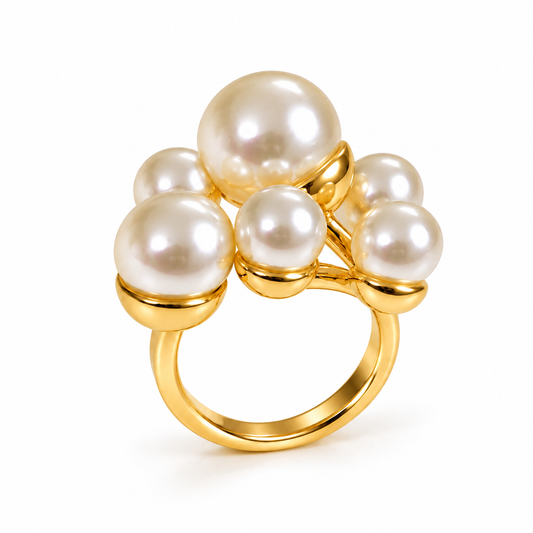 Pearl Cluster Statement Ring