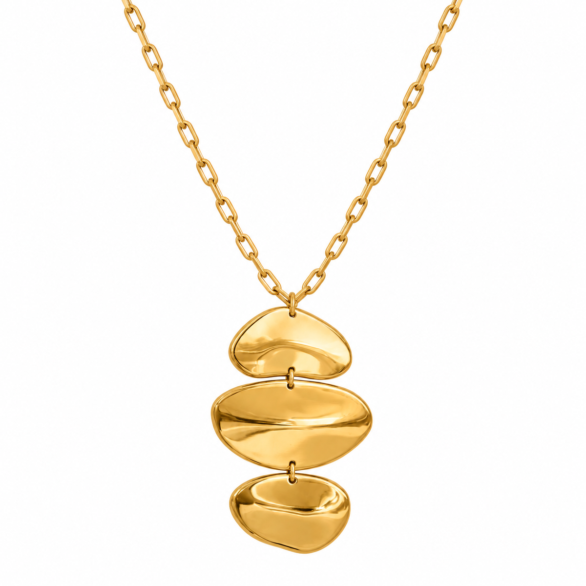 Golden Cascade Disc Necklace