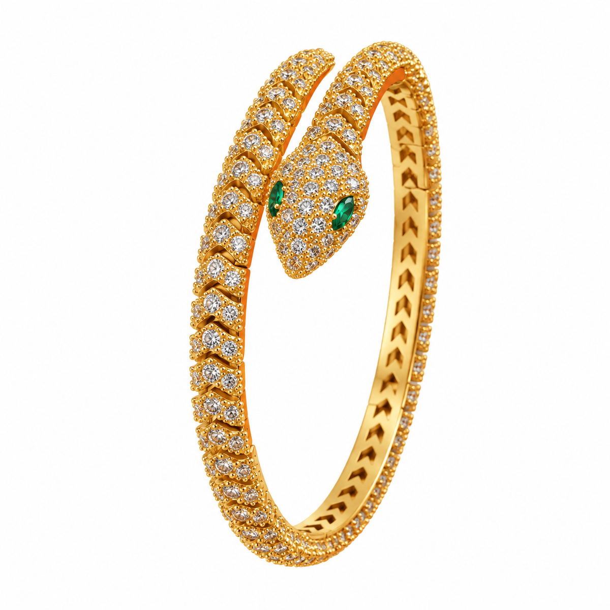 Emerald Luxe Snake Cuff