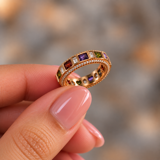 Multicolor Luxe Baguette Ring