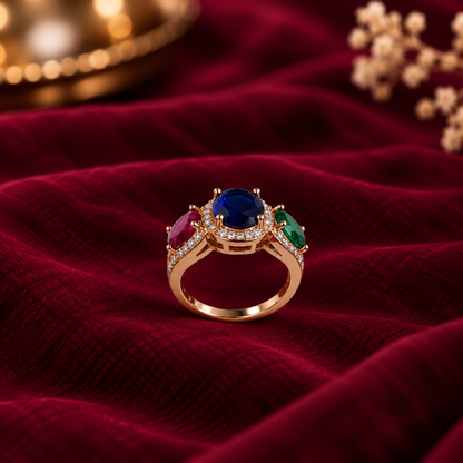 Tricolor Royale Gemstone Ring