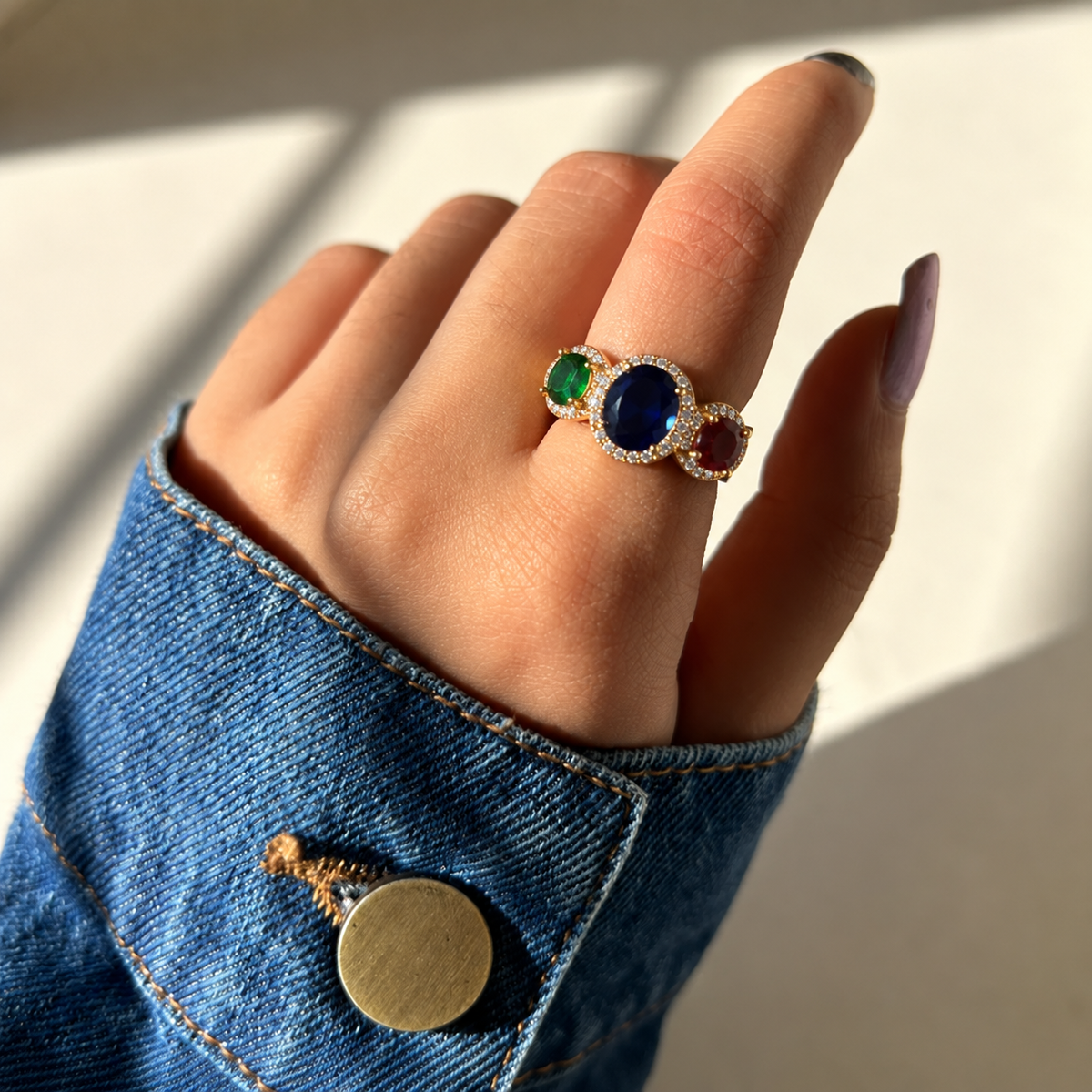 Tricolor Royale Gemstone Ring