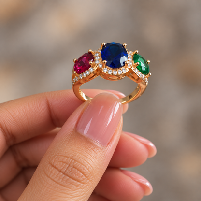 Tricolor Royale Gemstone Ring