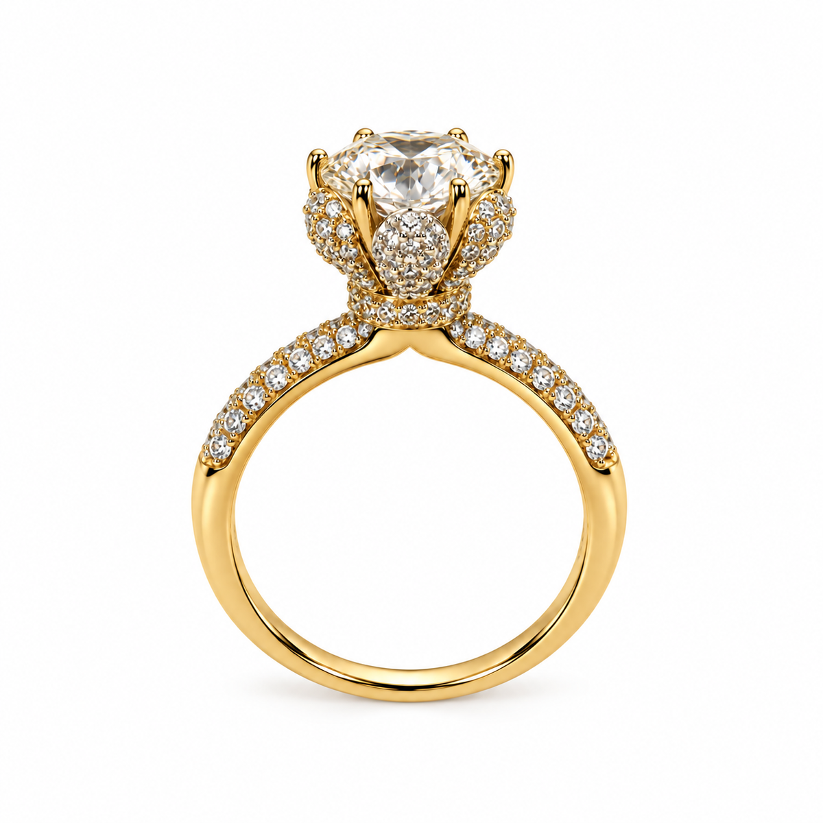 Aurora Halo Solitaire Ring