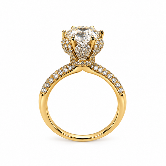 Aurora Halo Solitaire Ring
