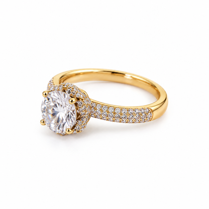 Aurora Halo Solitaire Ring