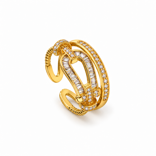 Gold-Tone Crystal Ring