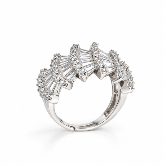 Radiant Silver Adjustable Ring