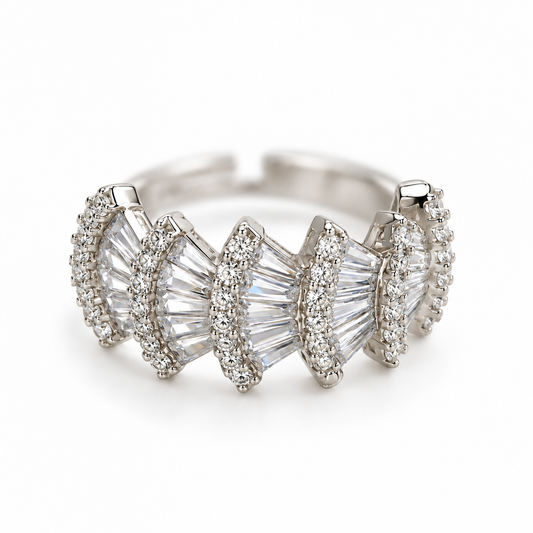 Radiant Silver Adjustable Ring