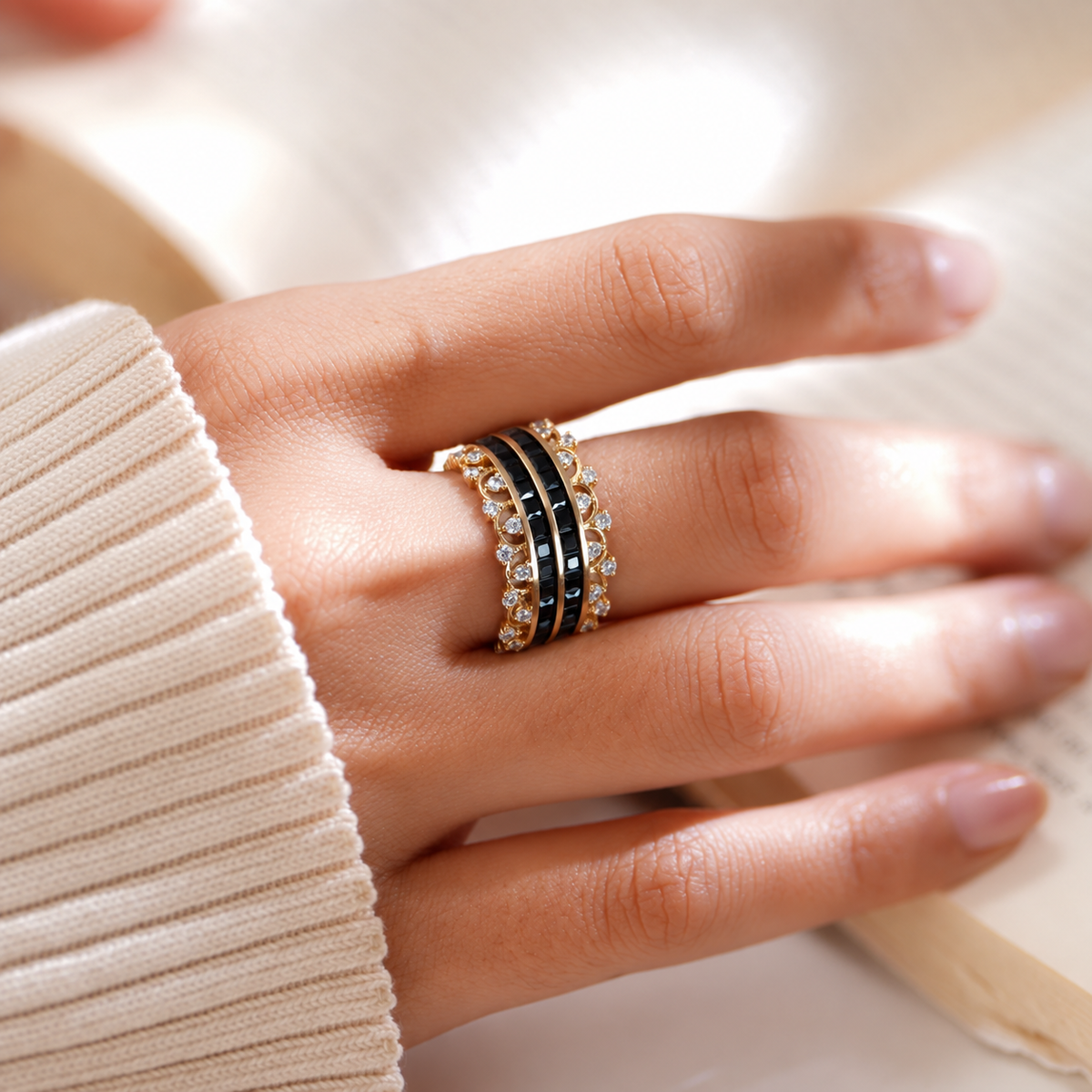 Onyx Luxe Band Ring