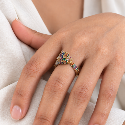 Rainbow Panther Ring