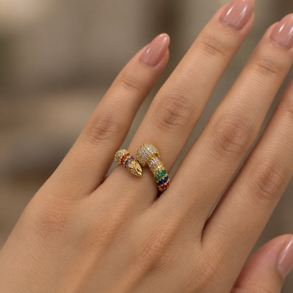 Rainbow Serpent Ring