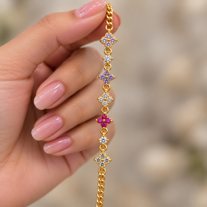 Celestial Bloom Tennis Bracelet