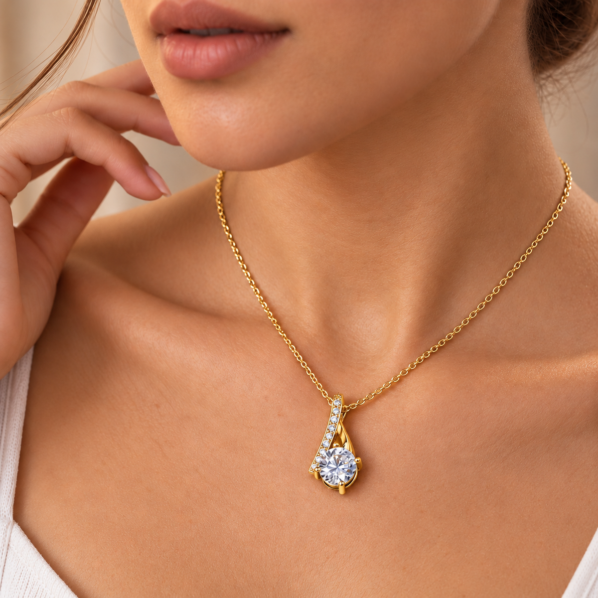 Radiance Zircon Pendant Necklace